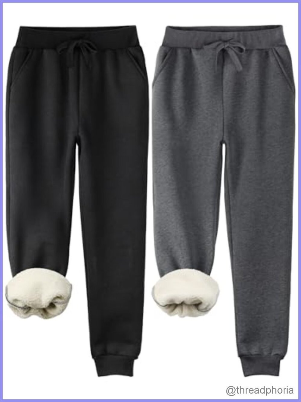 Cozy Sherpa Lined Fleece Sweatpants Joggers for Women with Pockets